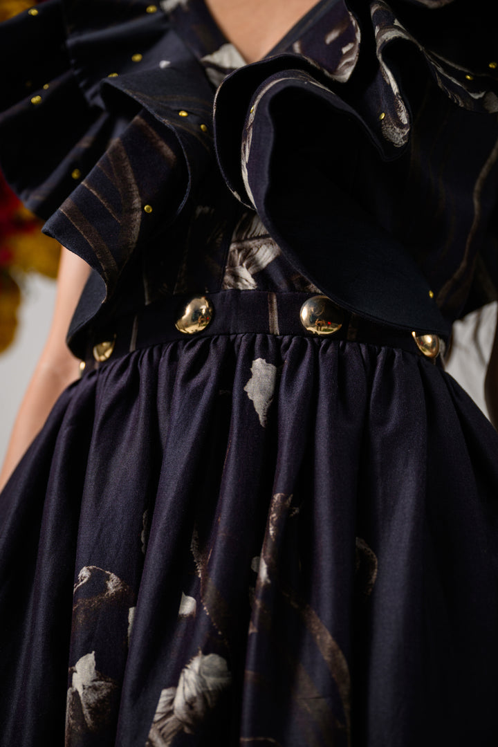 VICTORIAN PETALS RUFFLE DRESS