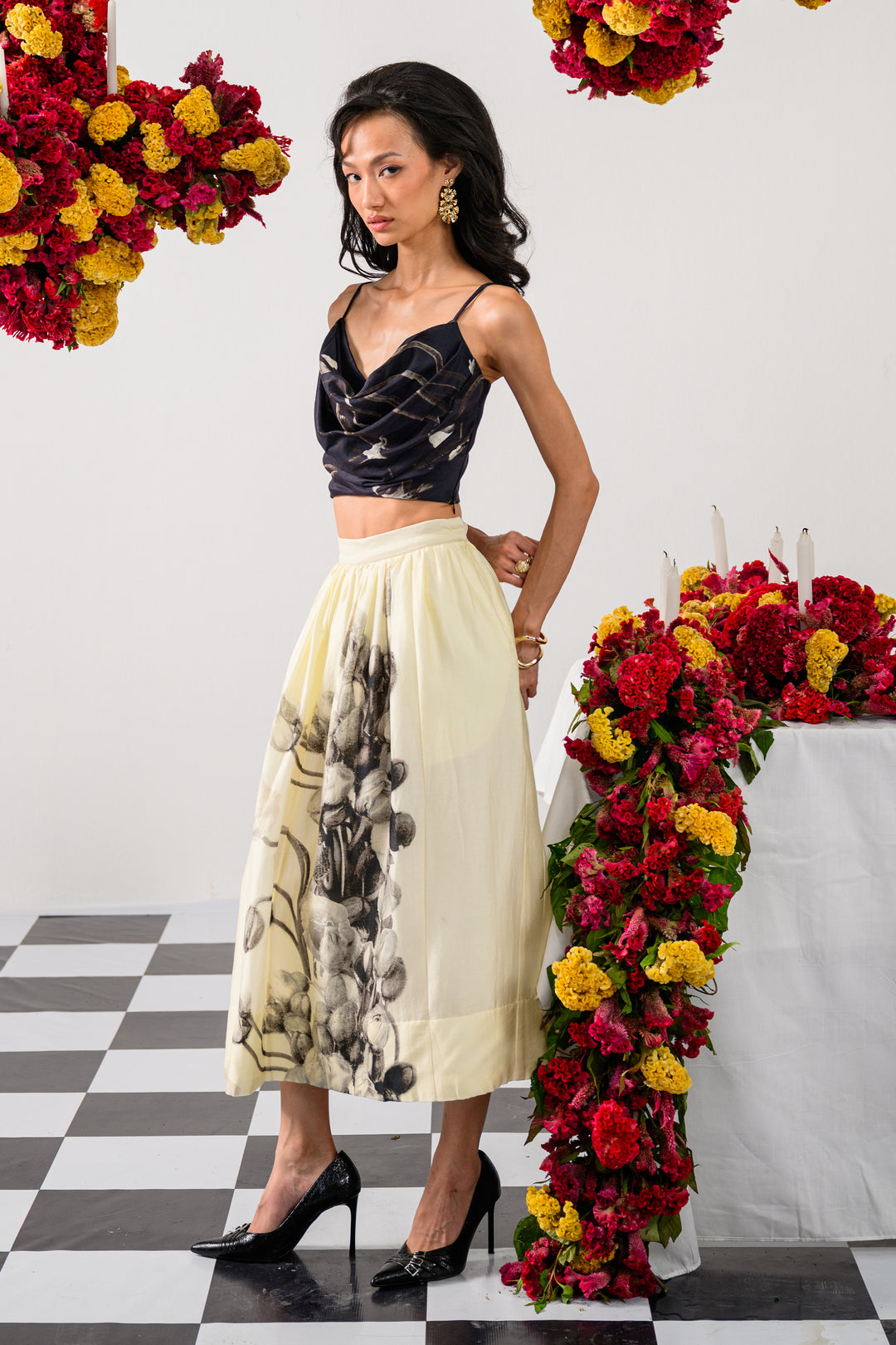 NOIR & IVORY SKIRT SET