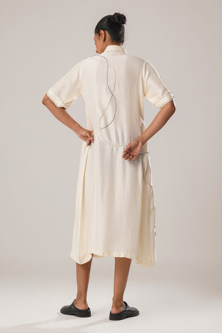 MJ PLEATED DRESS (WHITE)