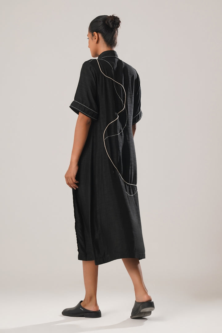 MJ PLEATED DRESS (BLACK)