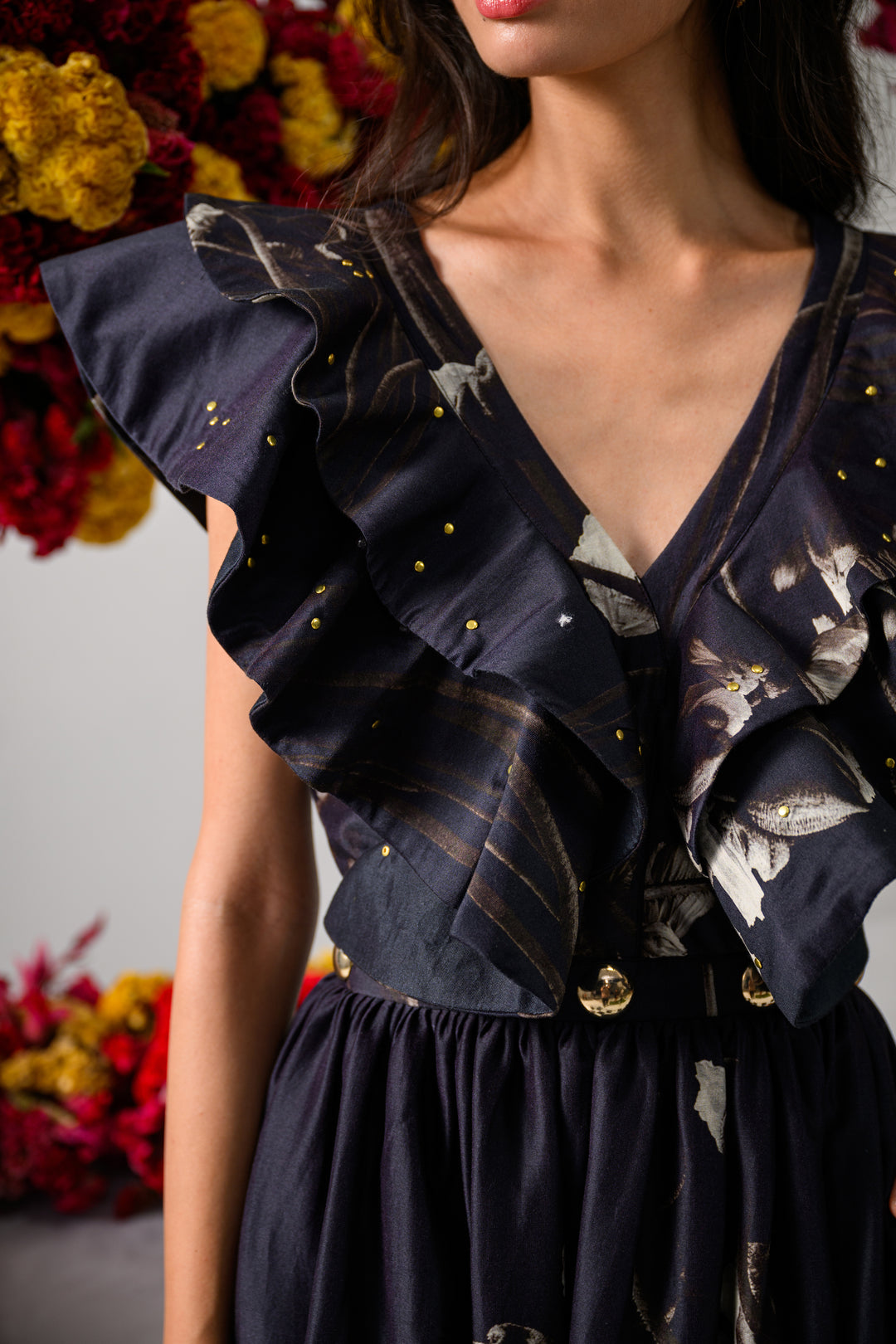 VICTORIAN PETALS RUFFLE DRESS