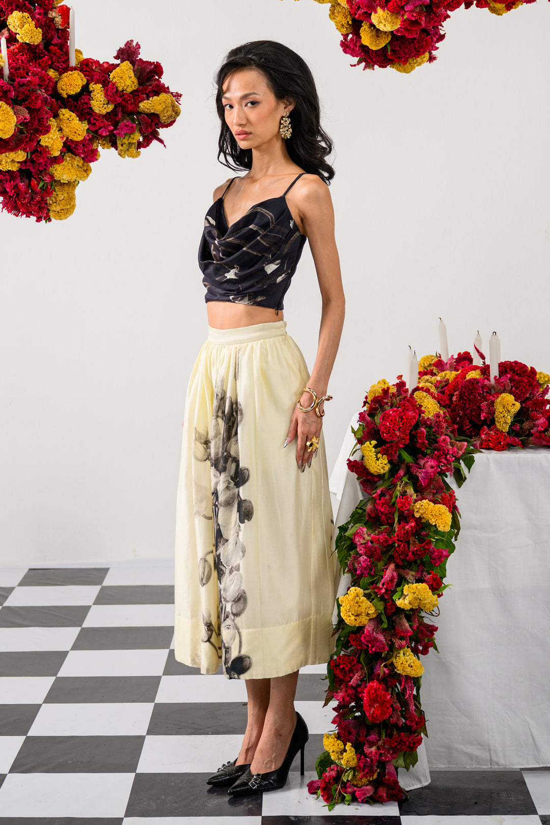 NOIR & IVORY SKIRT SET