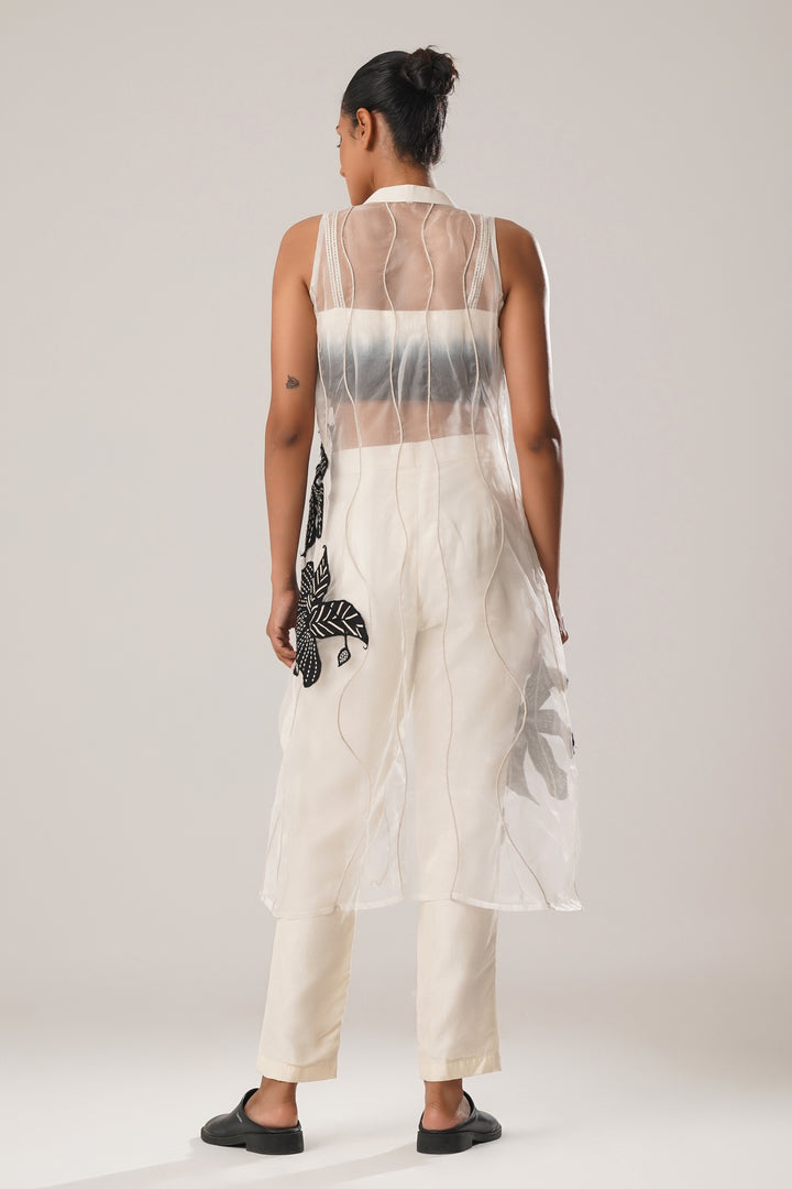 MJ  ORGANZA JACKET + TOP+PANT - SET