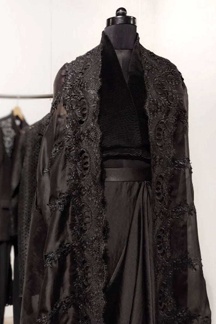 Black Signature Organza Cape Set