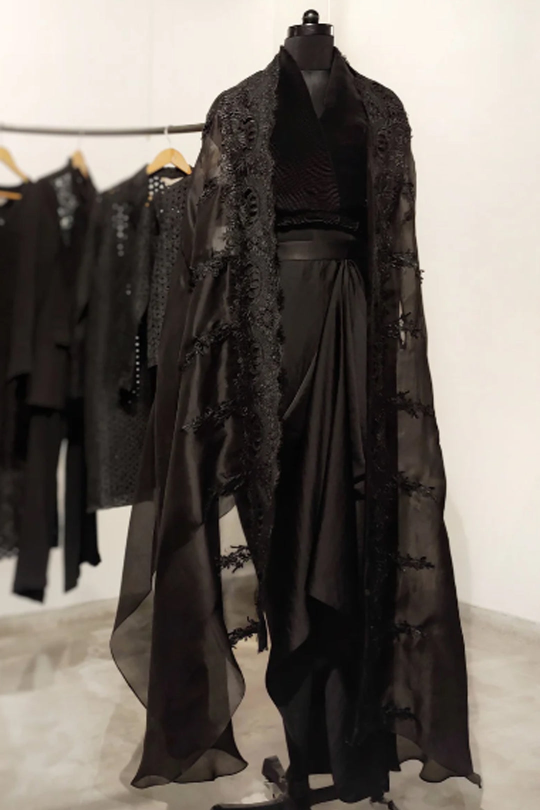 Black Signature Organza Cape Set