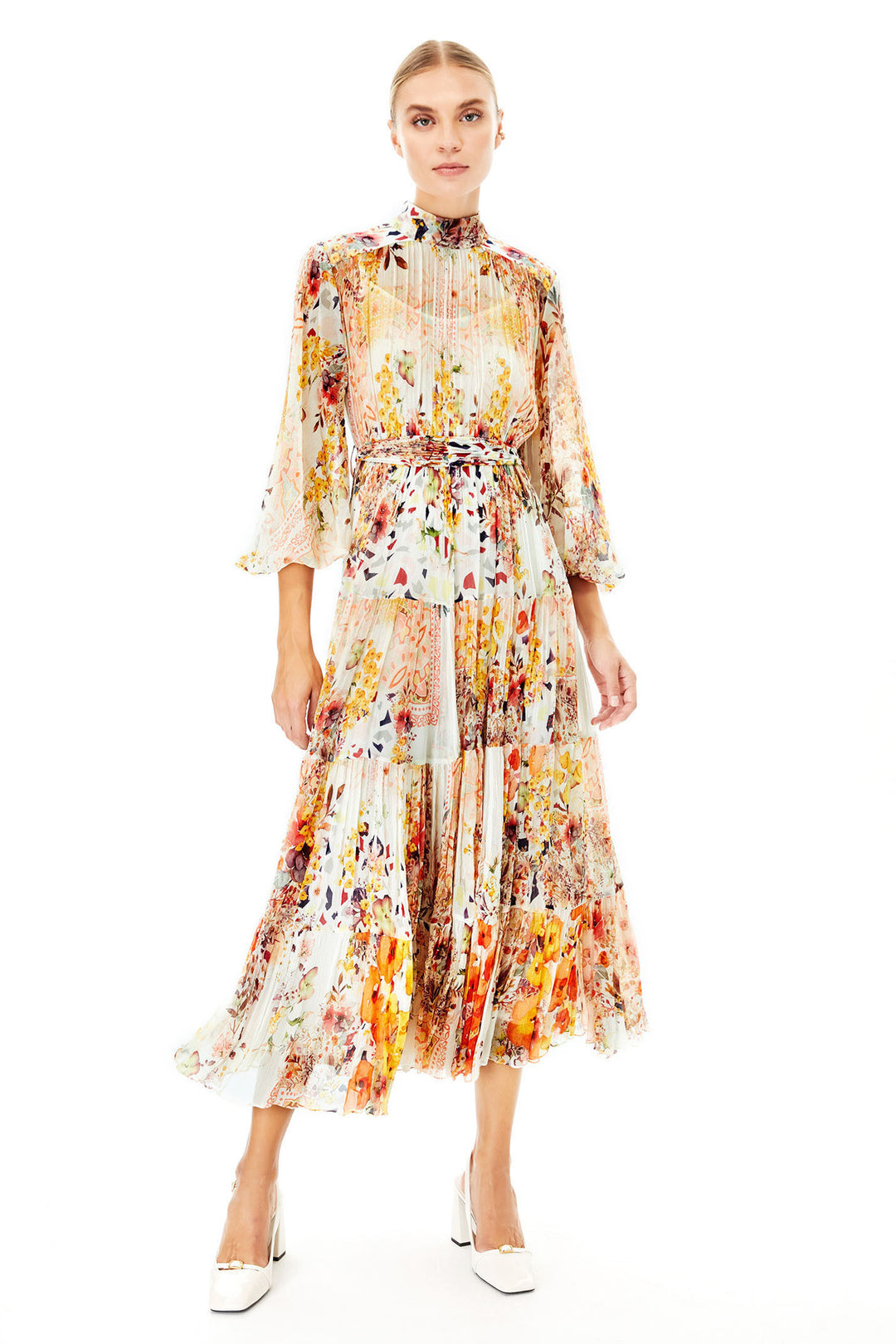 Zinnia Summer High Neck Midi Dress