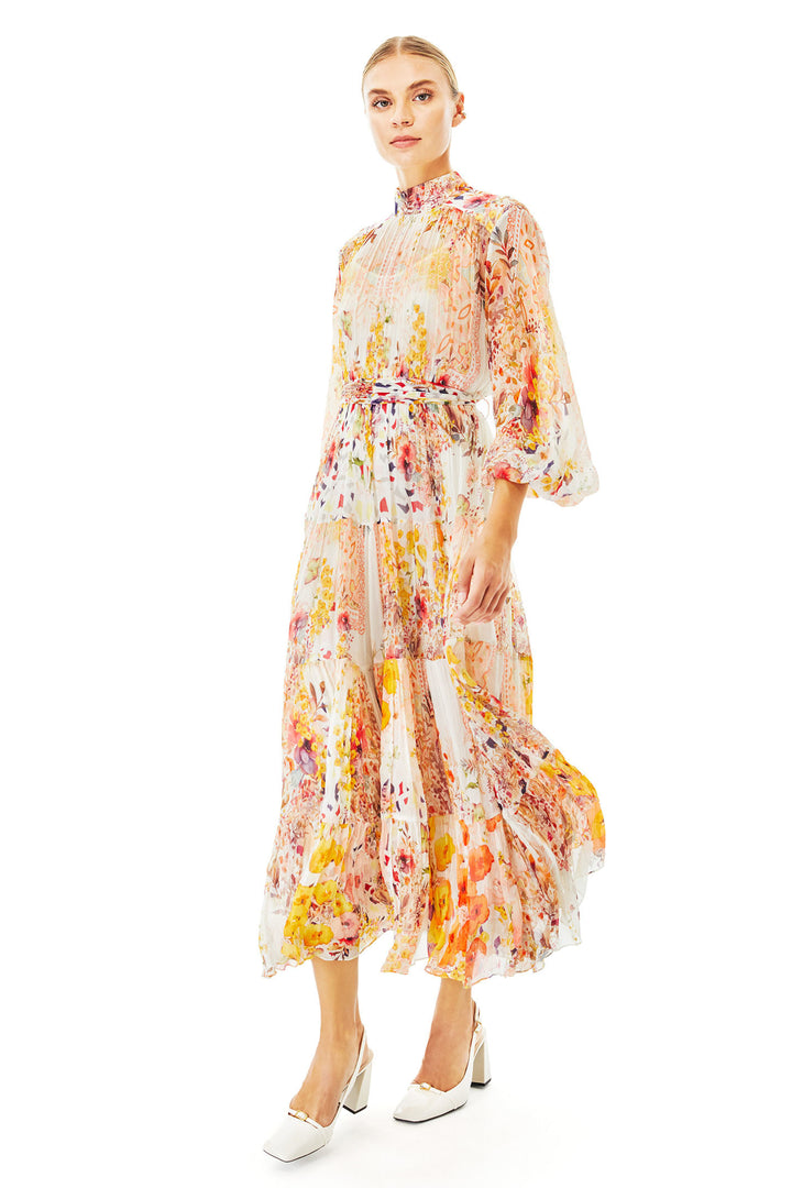 Zinnia Summer High Neck Midi Dress