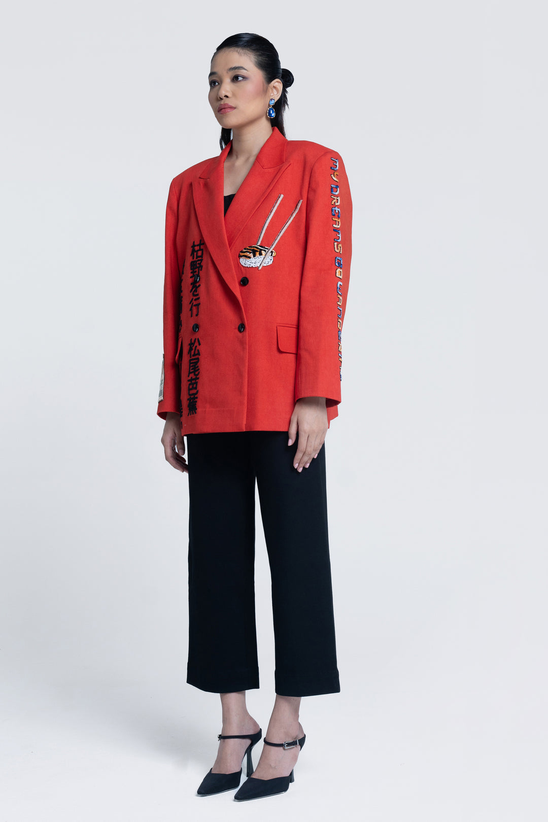 Sunburst Apricot Double-breasted Blazer