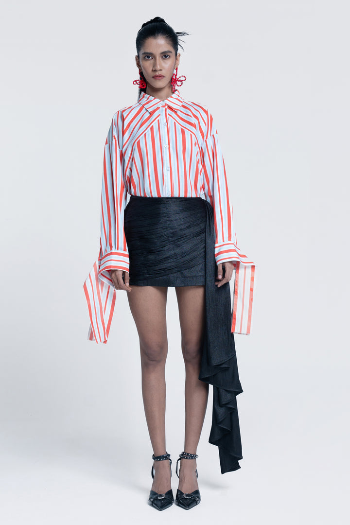 Midnight Sheen Drape Skirt
