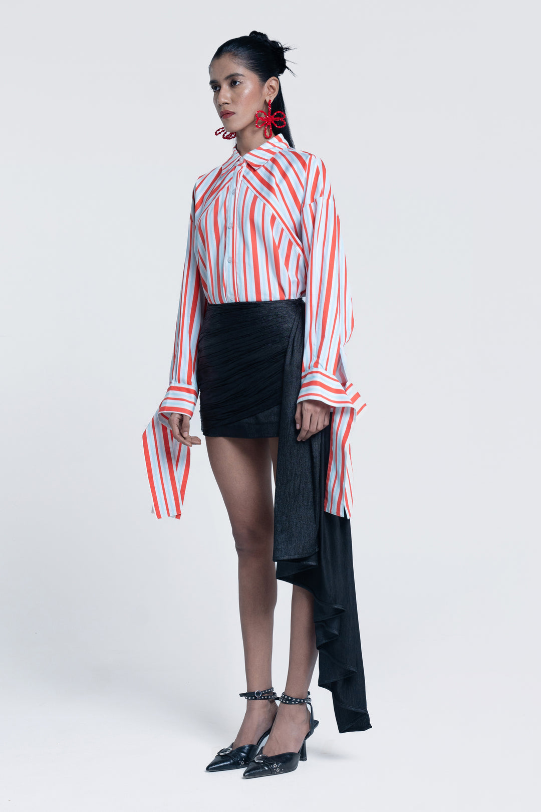 Midnight Sheen Drape Skirt