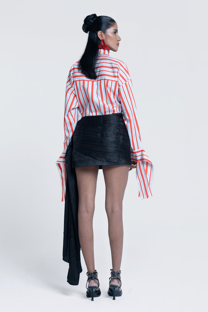 Midnight Sheen Drape Skirt