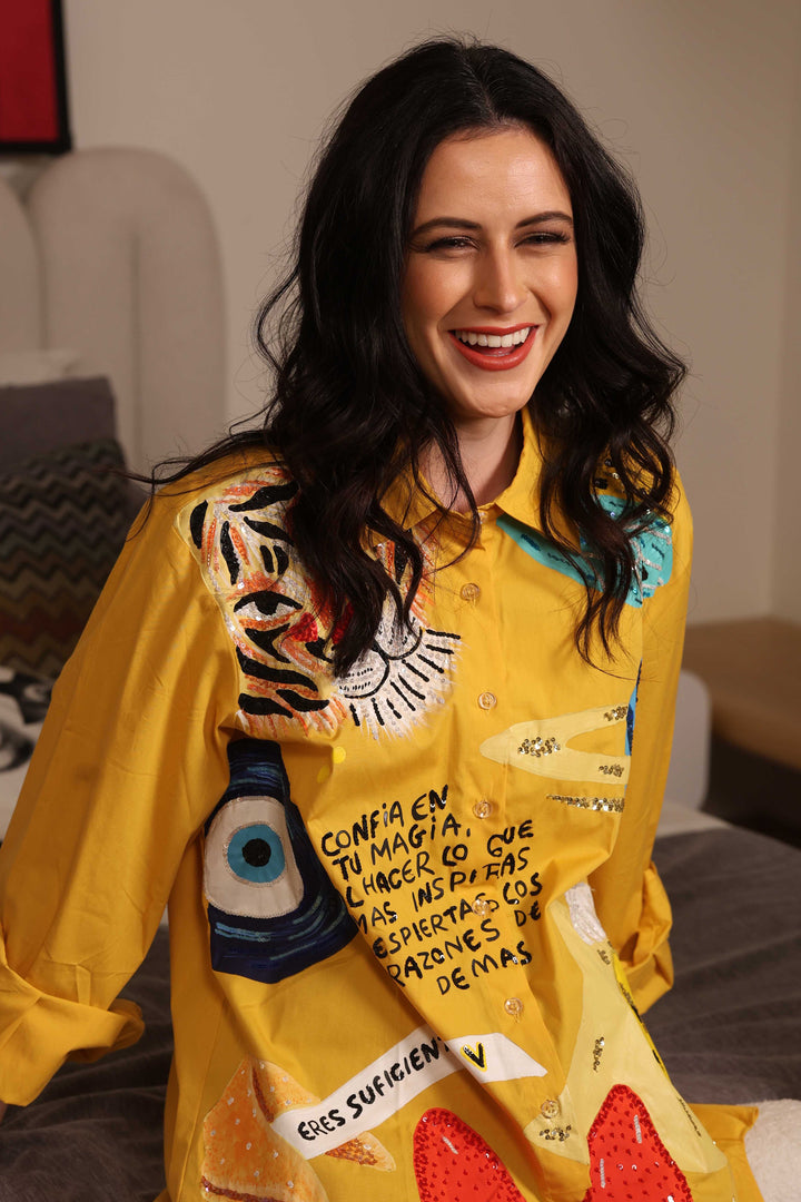 MULTIMOTIF YELLOW SHIRT