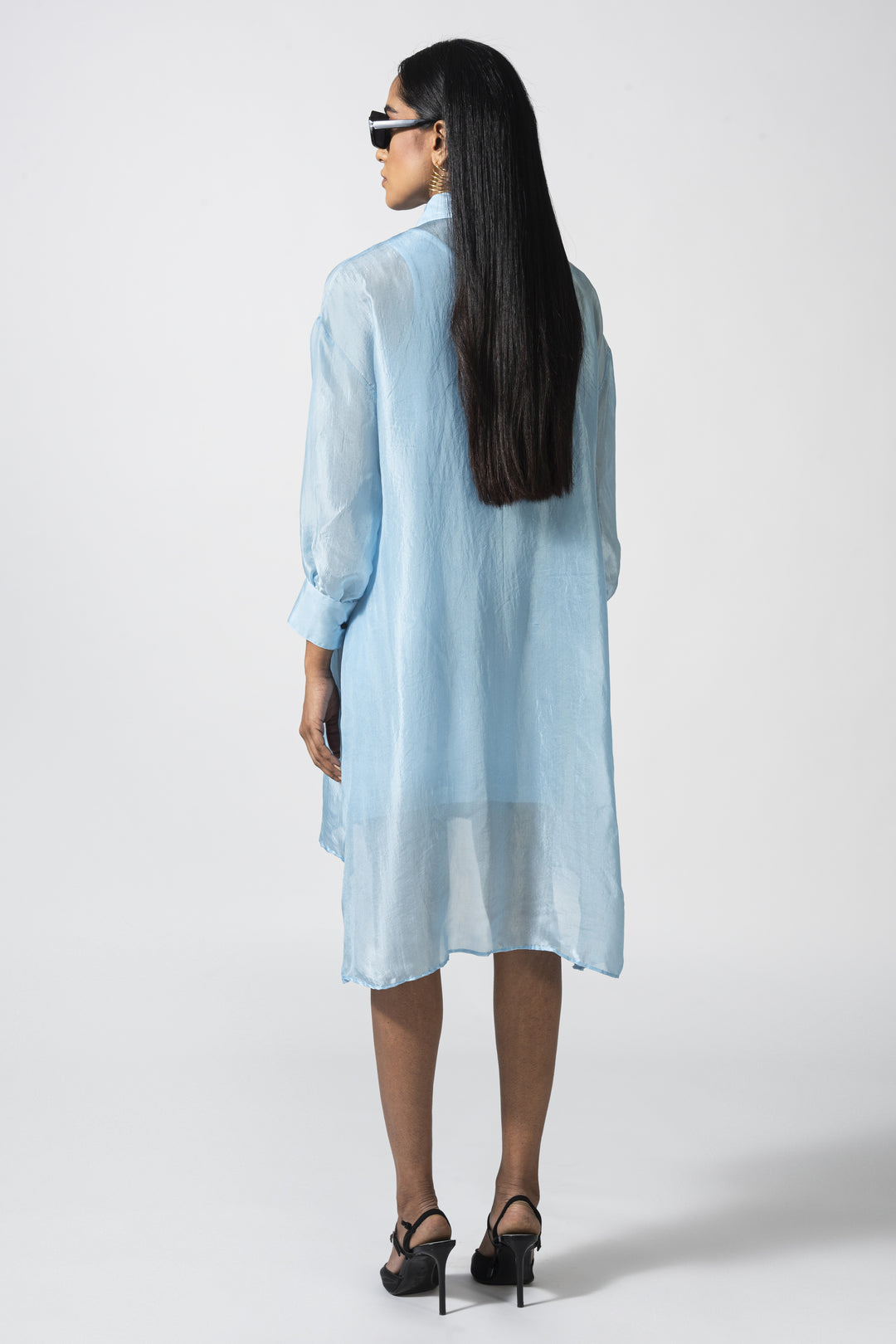 Serafina Blu Silk Dress