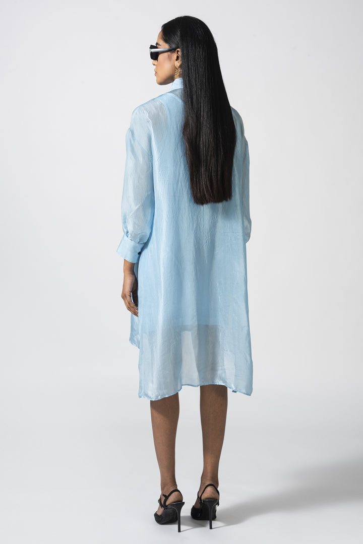 Serafina Blu Silk Dress