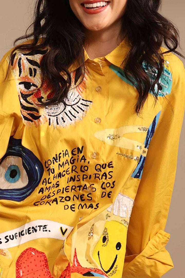 MULTIMOTIF YELLOW SHIRT