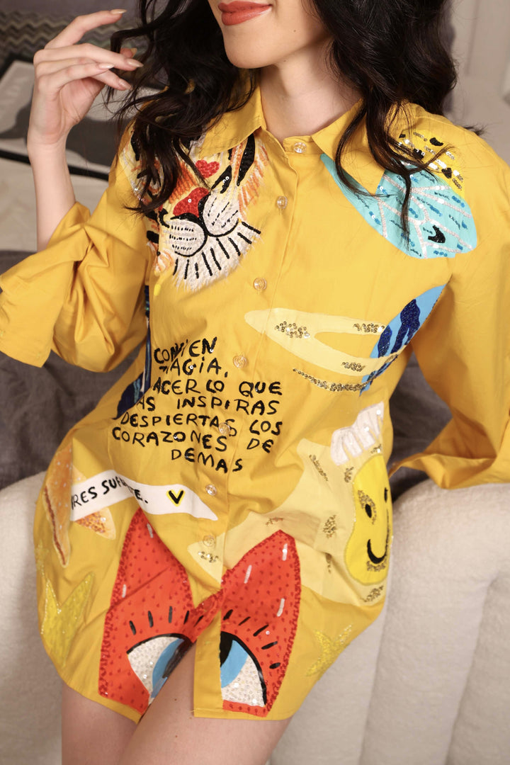 MULTIMOTIF YELLOW SHIRT