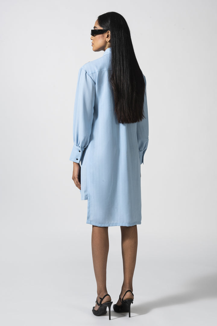 Serafina Blu Silk Dress