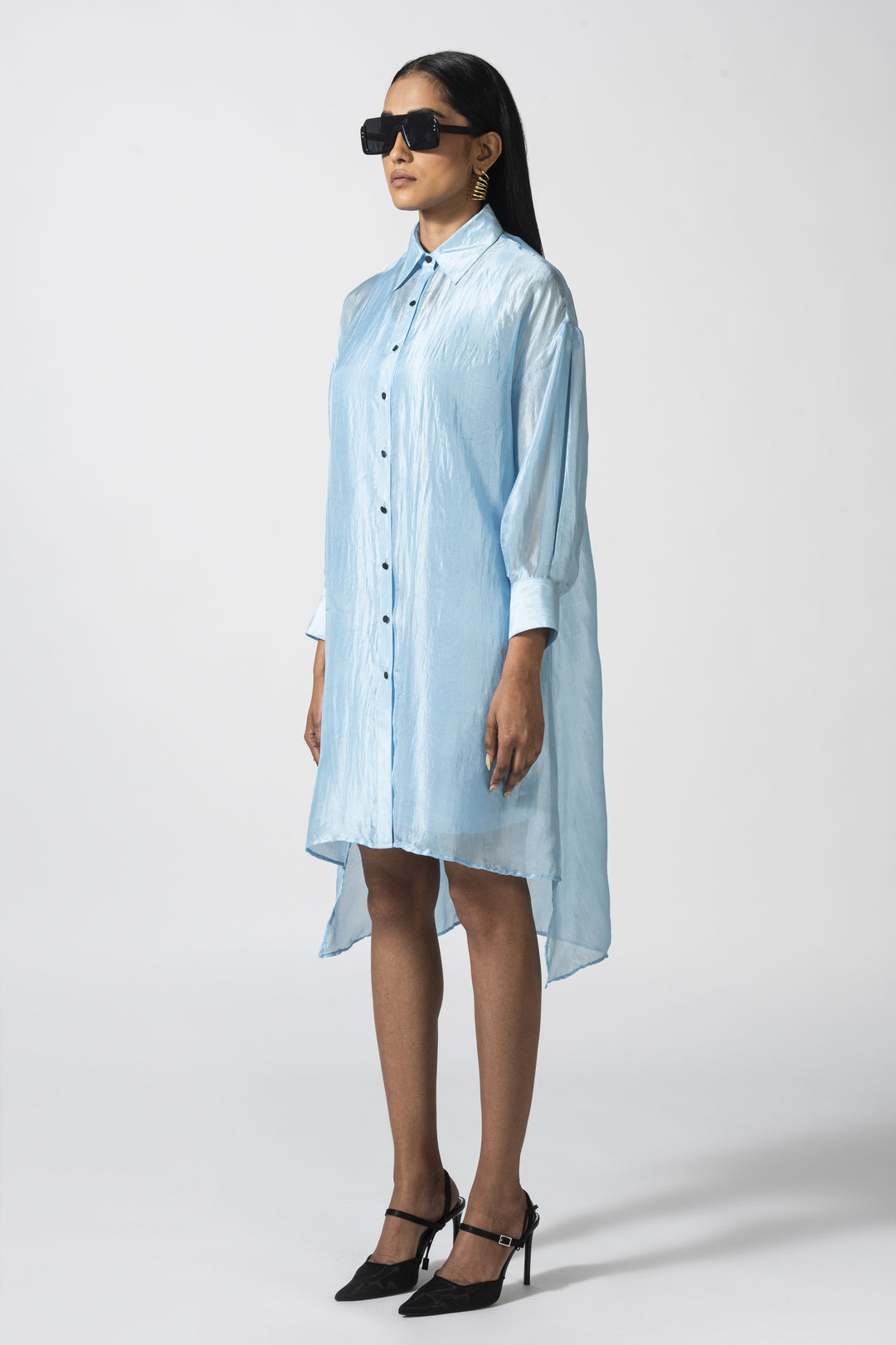 Serafina Blu Silk Dress