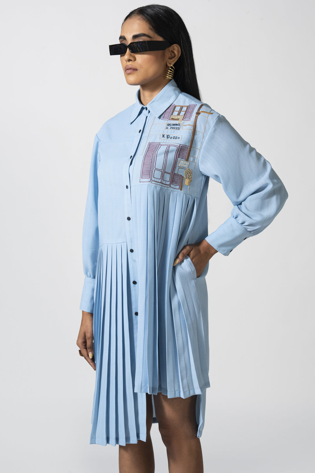 Blue Haven Pleated Dress