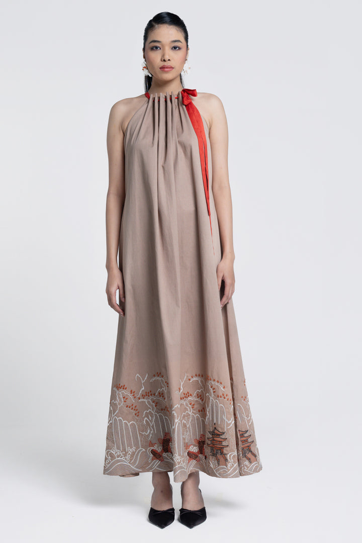 Temple bloom Flared Dress