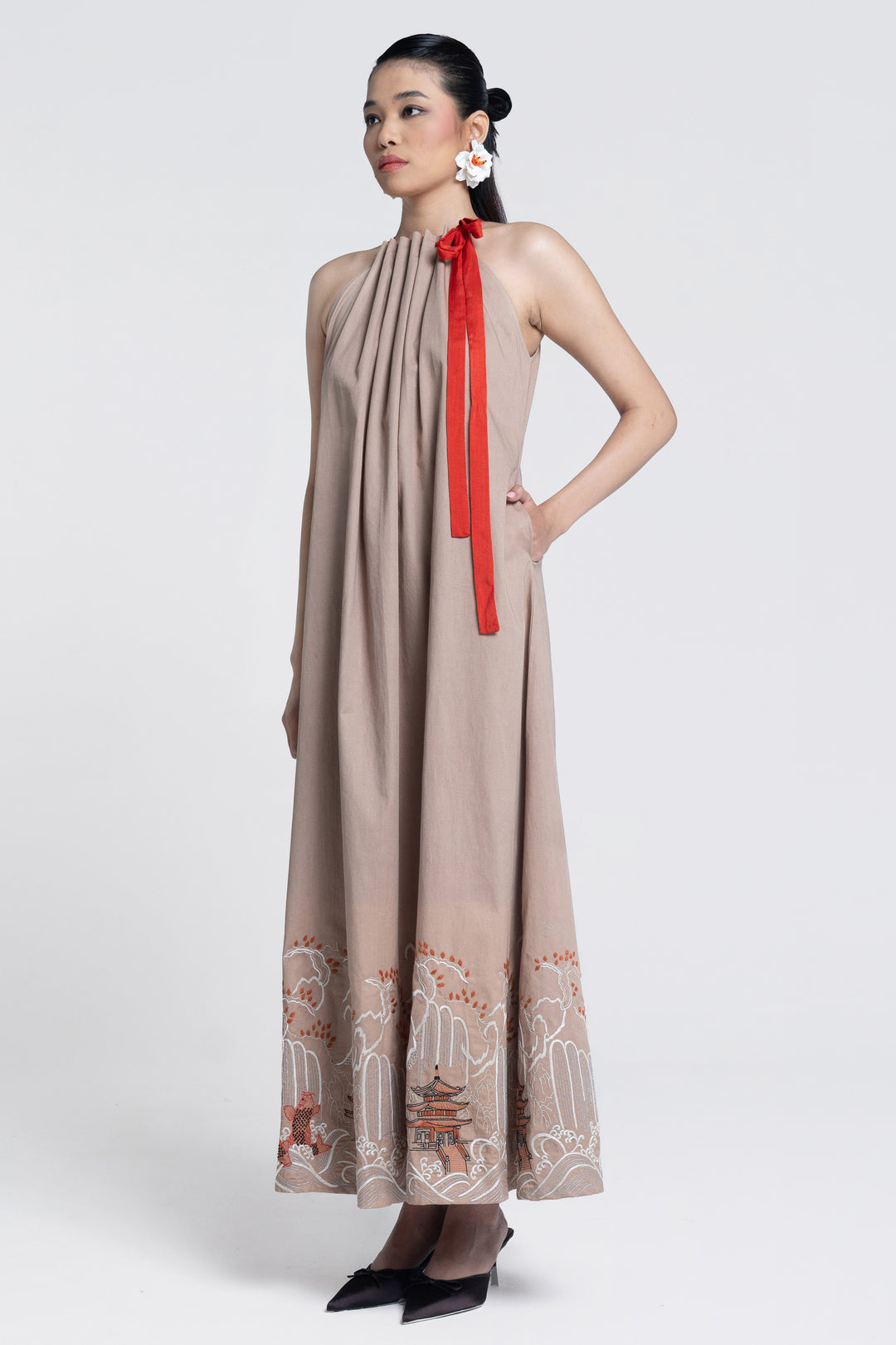 Temple bloom Flared Dress