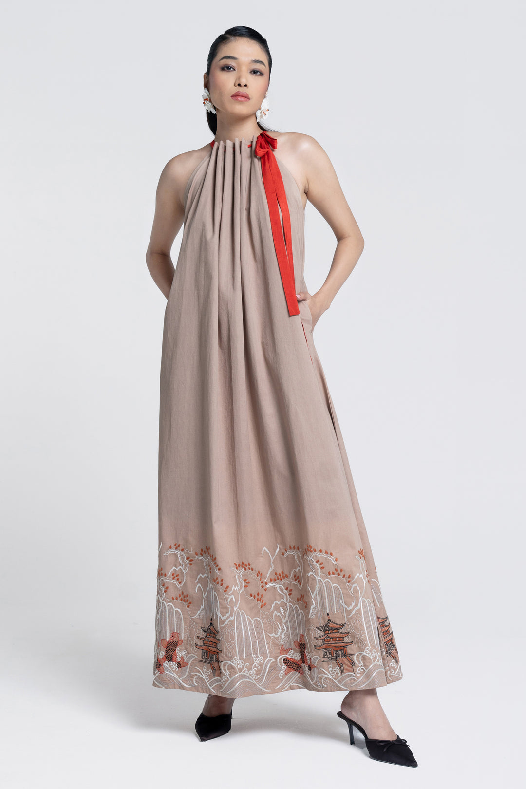 Temple bloom Flared Dress
