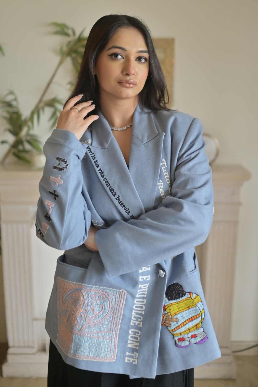 Serafina Blu Boxy Blazer