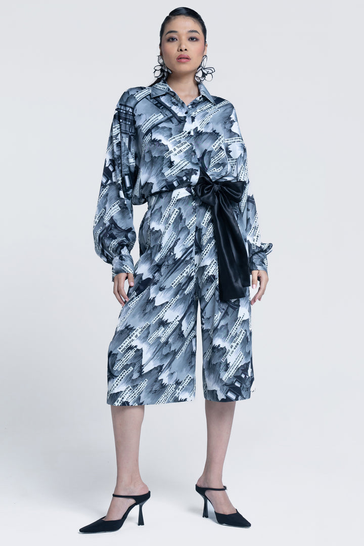 Sumi gazette Tie up Shirt