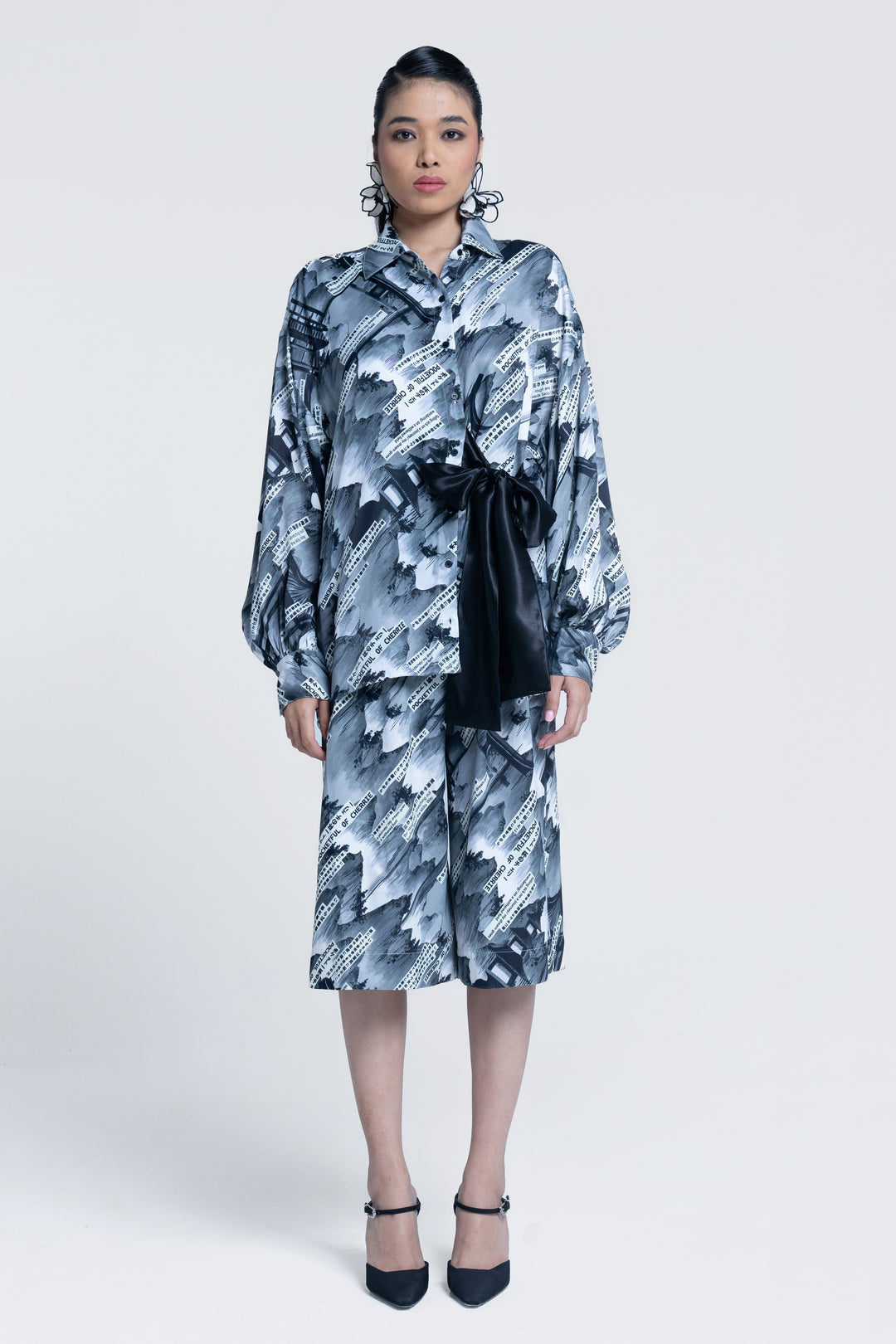 Sumi gazette Tie up Shirt