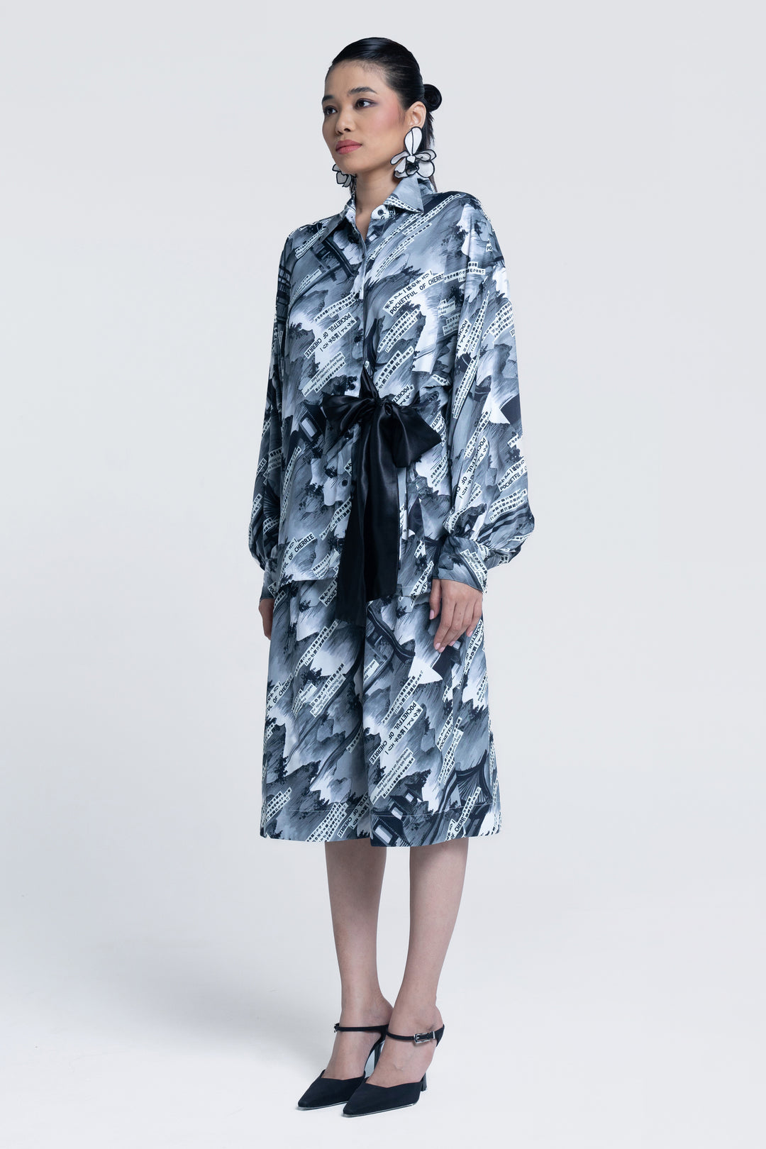Sumi gazette Tie up Shirt