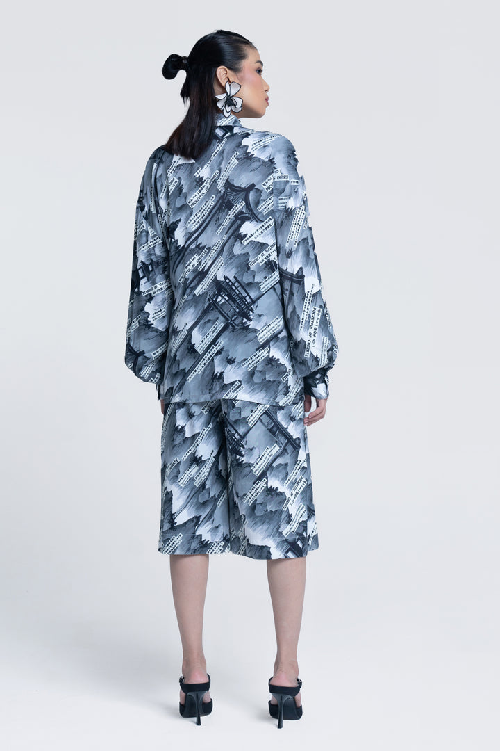 Sumi gazette Tie up Shirt