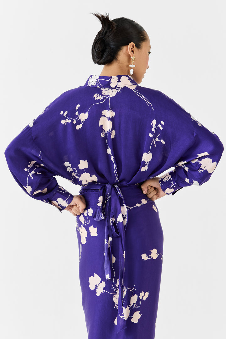 SAKURA DRAPED SHIRT DRESS