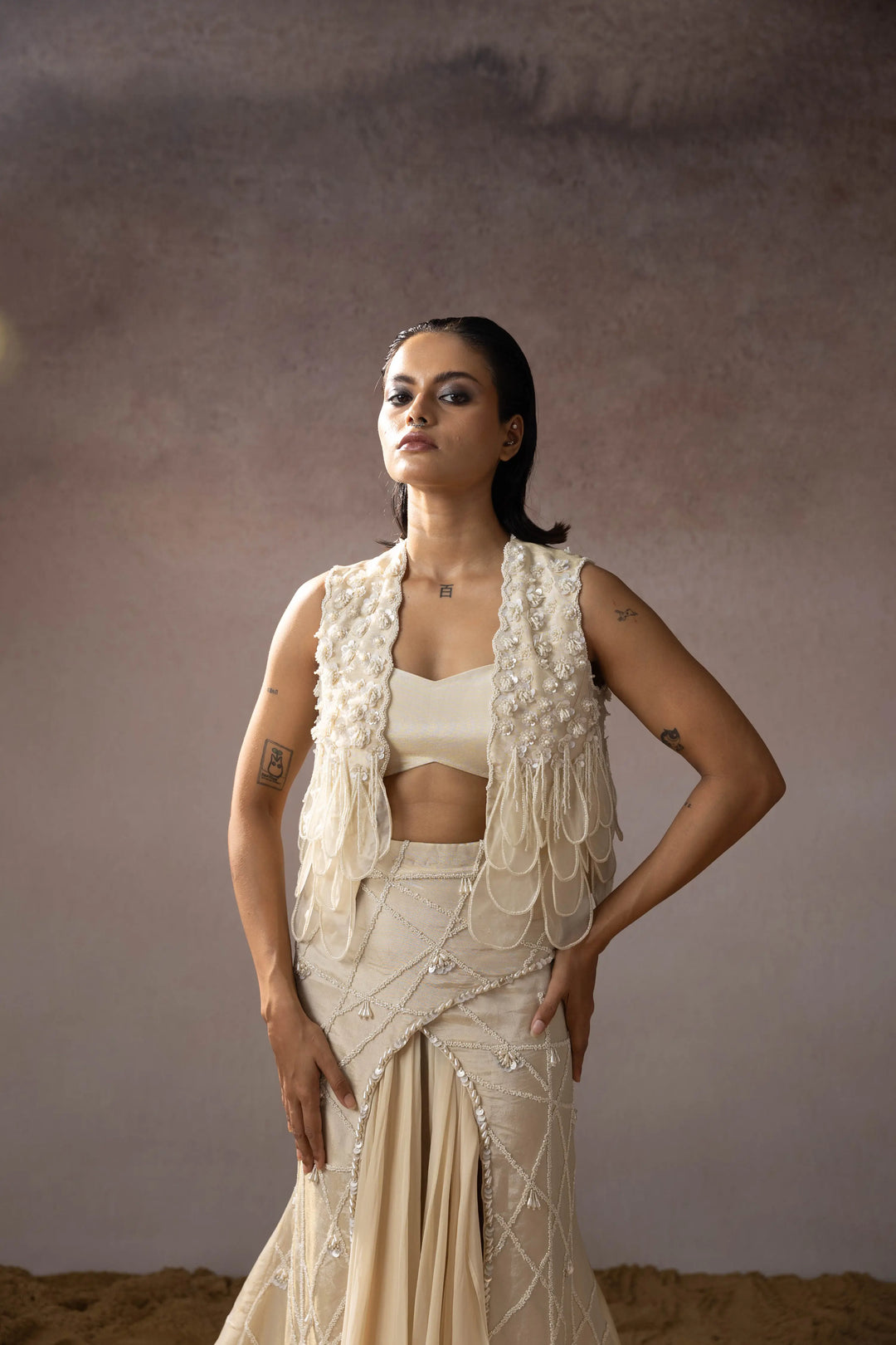 "Gleia" Jacket, bustier & "Sweep" skirt