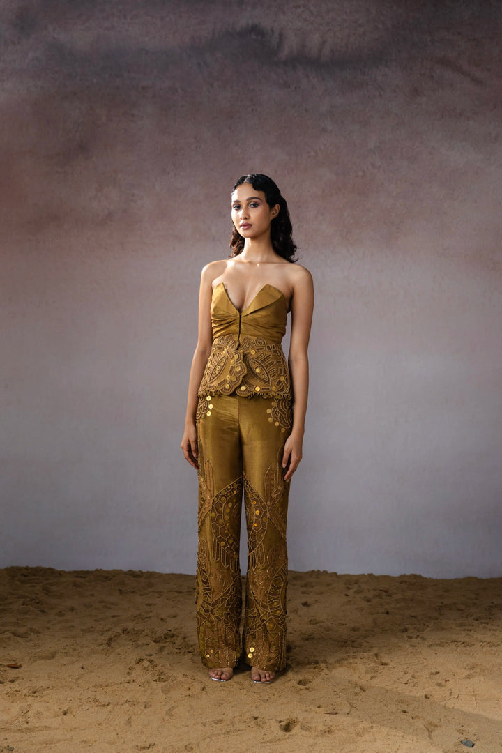 "Dustfrill" Corset Top With Embellished Pants