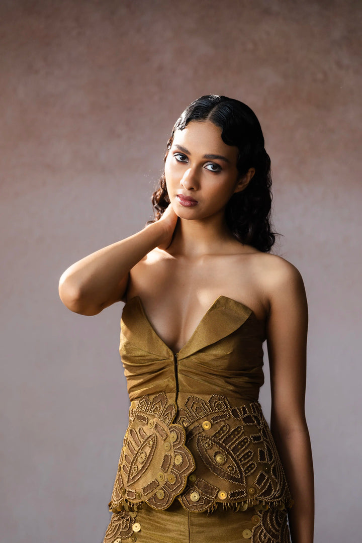 "Dustfrill" Corset Top With Embellished Pants