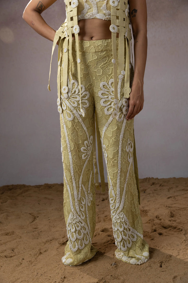 "Eirwyn" Jacket With bustier & embroidered Pants