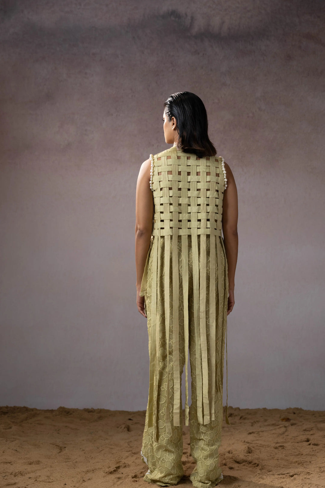"Eirwyn" Jacket With bustier & embroidered Pants