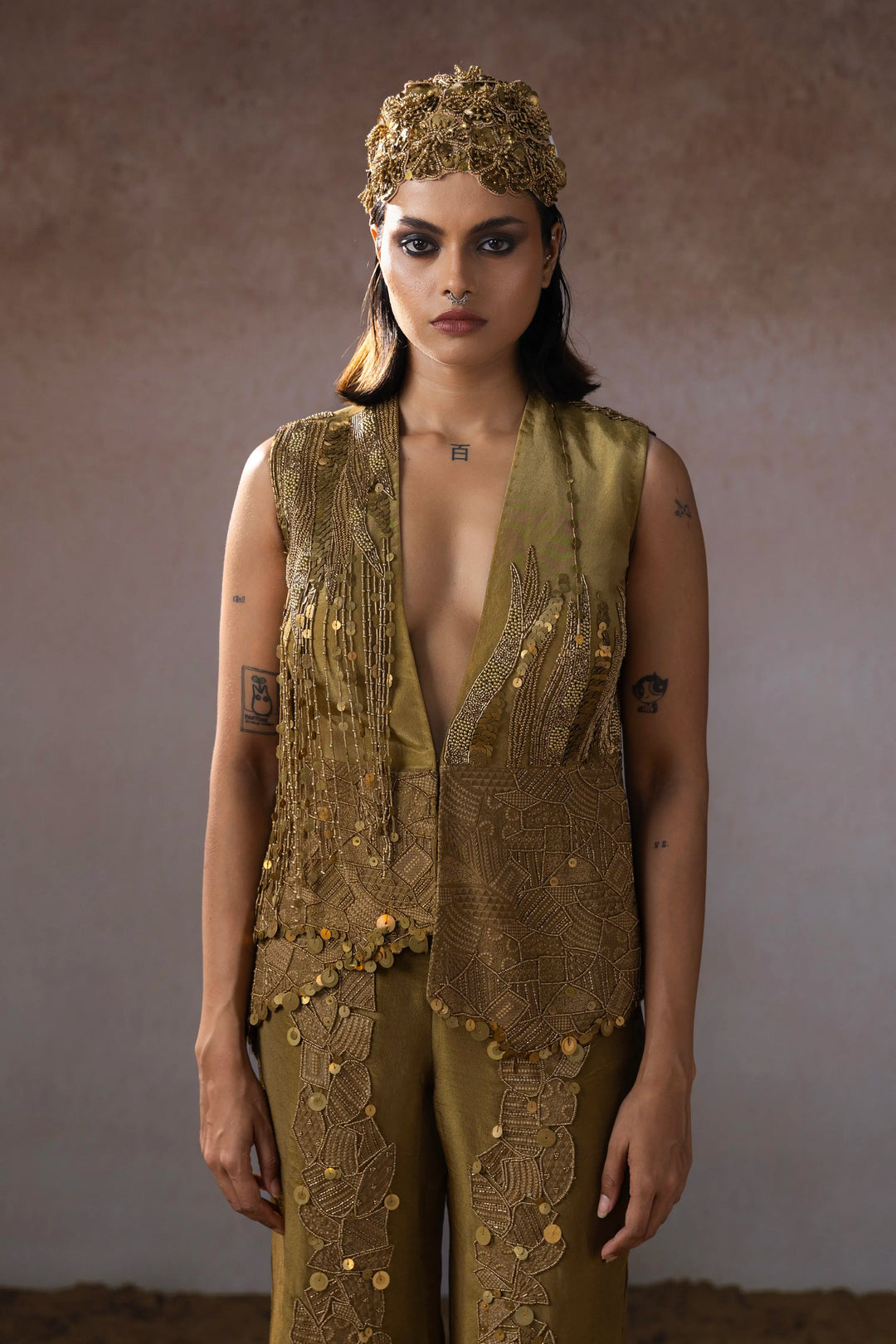 "Mireth" waistcoat with embroidered pants