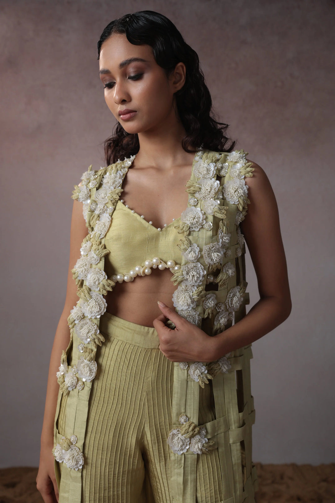 "Ashenlace" jacket with bustier & Pants