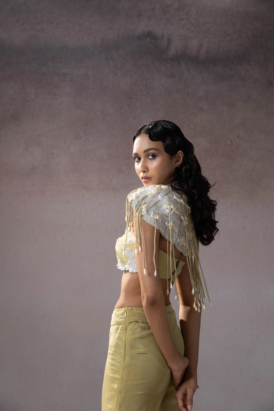 "Bracklin" Cape with Bralette & "Mossara" pants