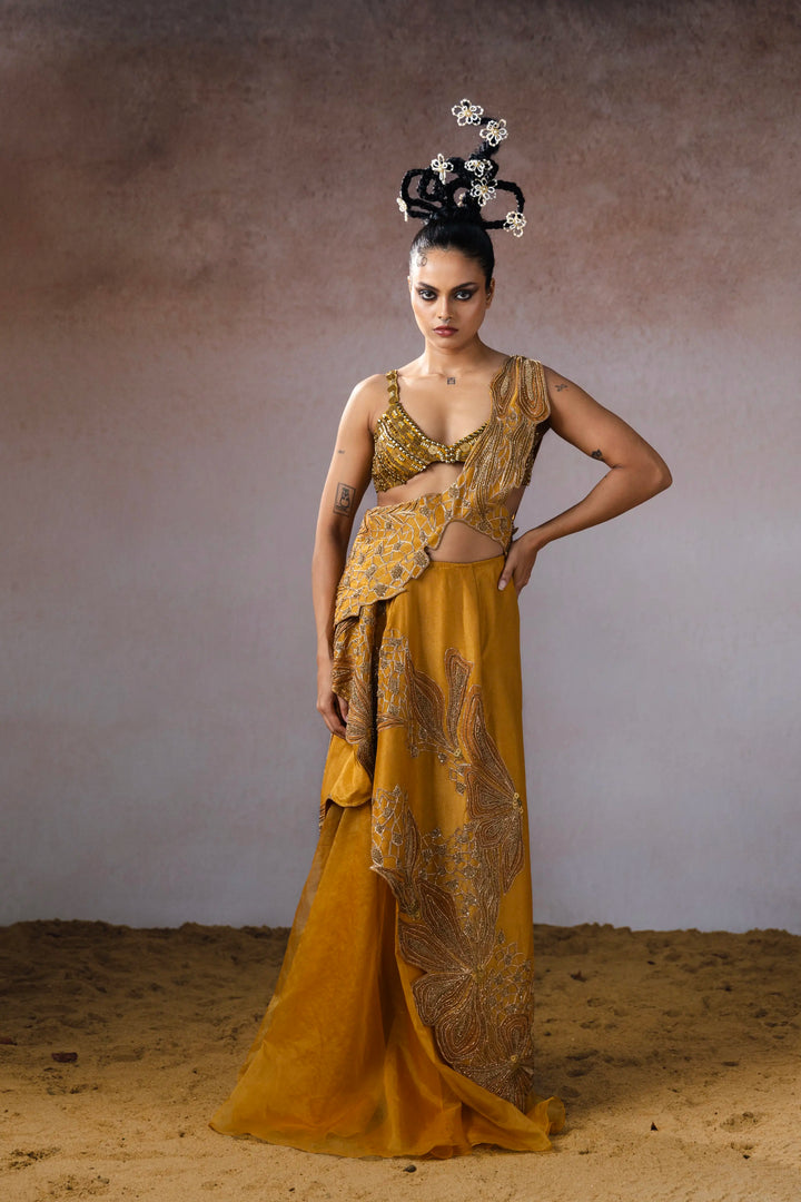 "Drevale" drape & skirt with bustier