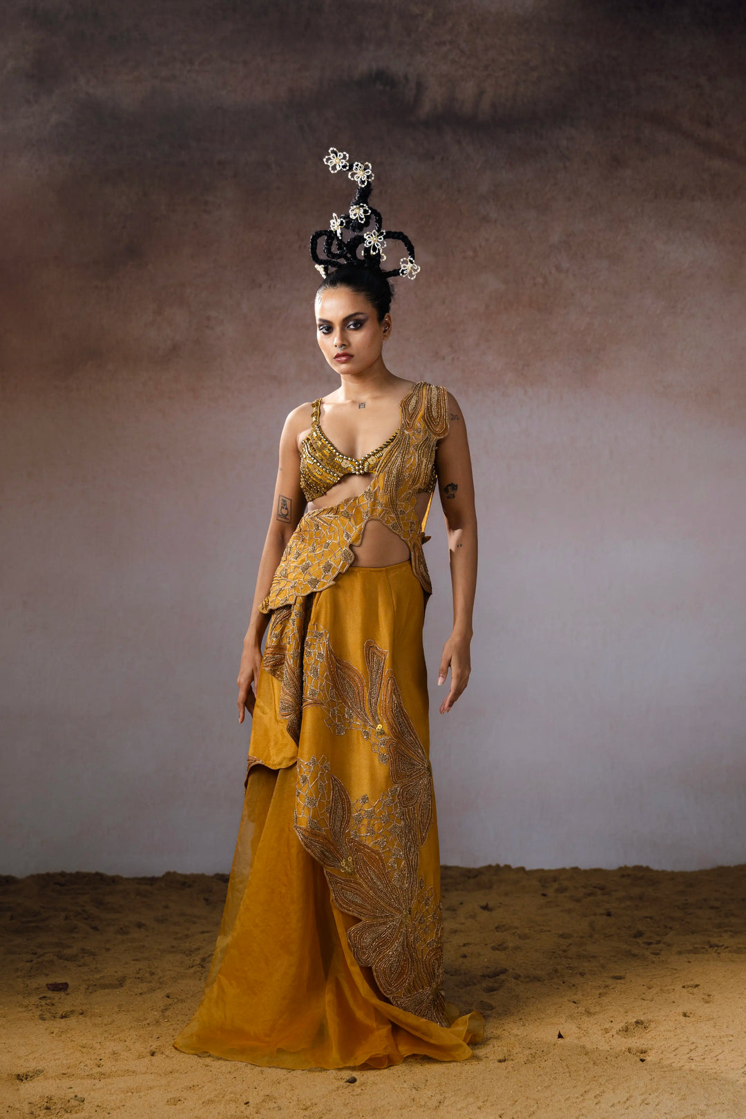 "Drevale" drape & skirt with bustier