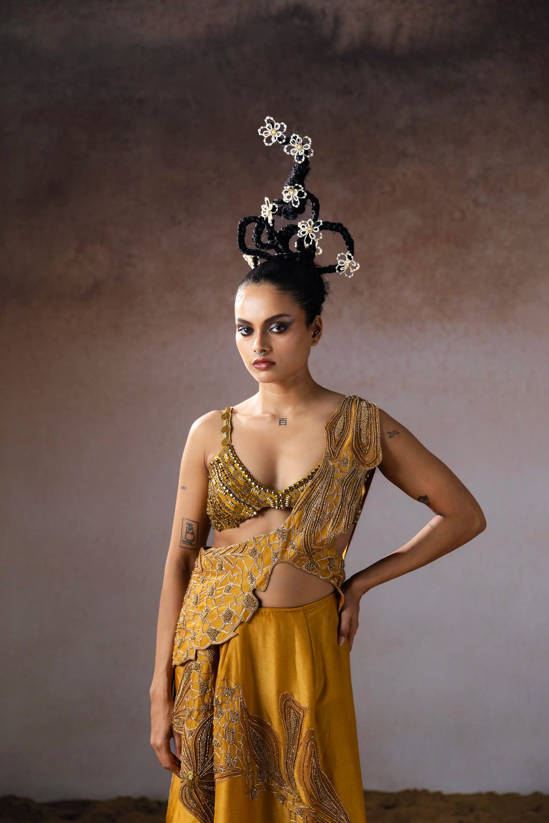"Drevale" drape & skirt with bustier