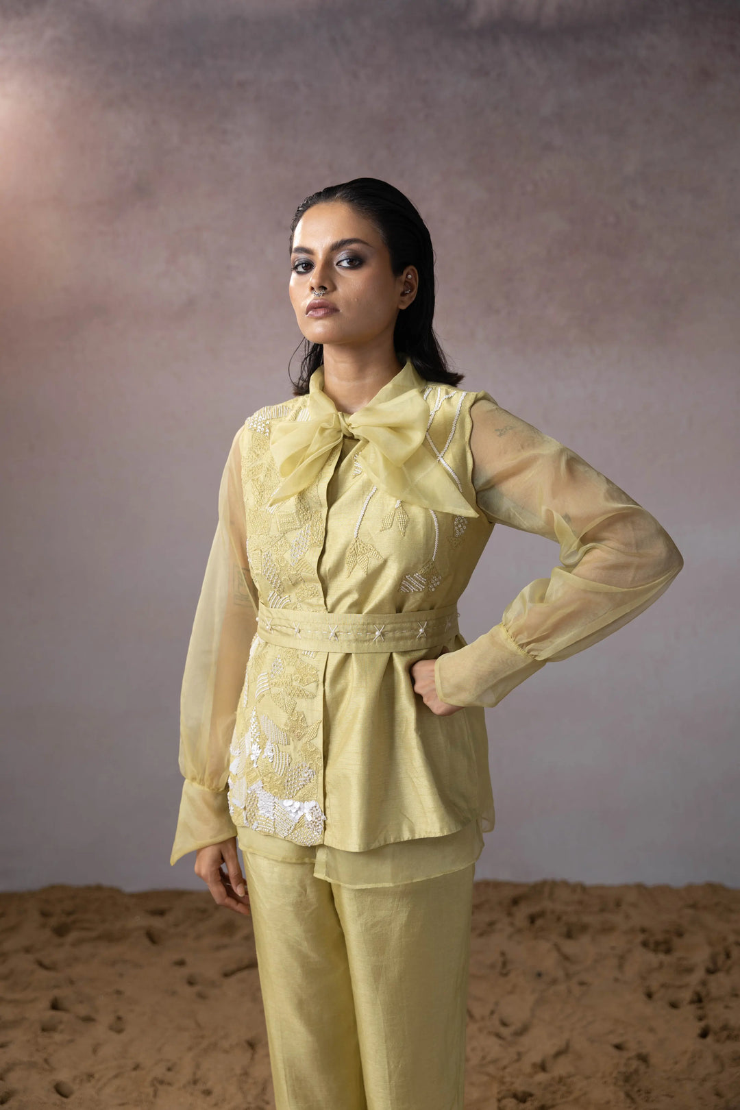"Sagemute" jacket with belt, shirt & pants