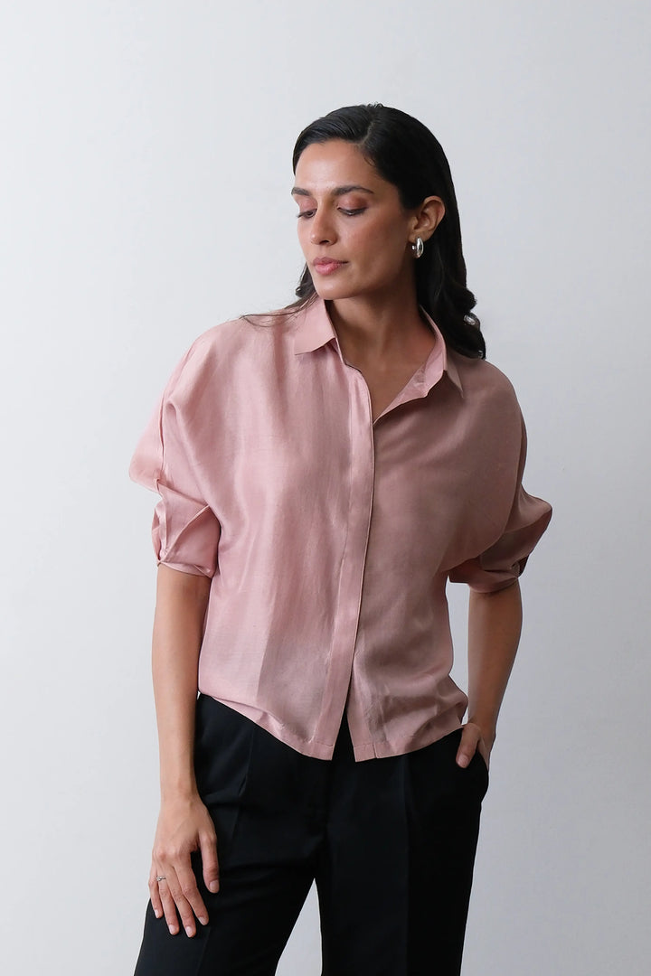 Dusty Pink Silk Shirt