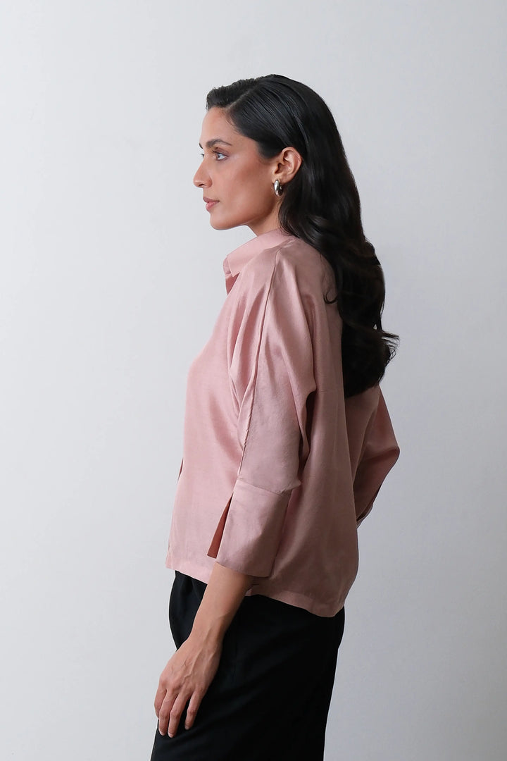 Dusty Pink Silk Shirt