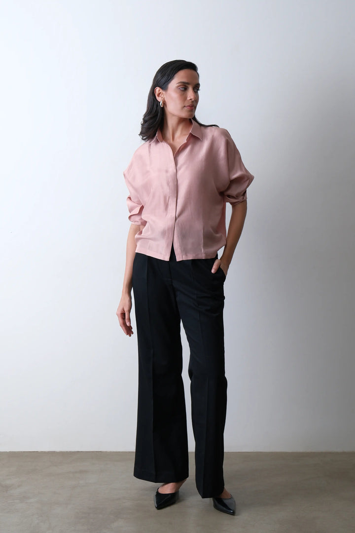 Dusty Pink Silk Shirt