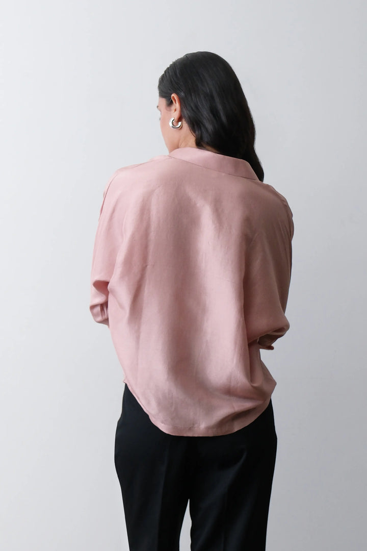 Dusty Pink Silk Shirt
