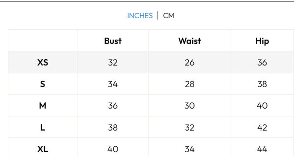 Size Chart (cm)