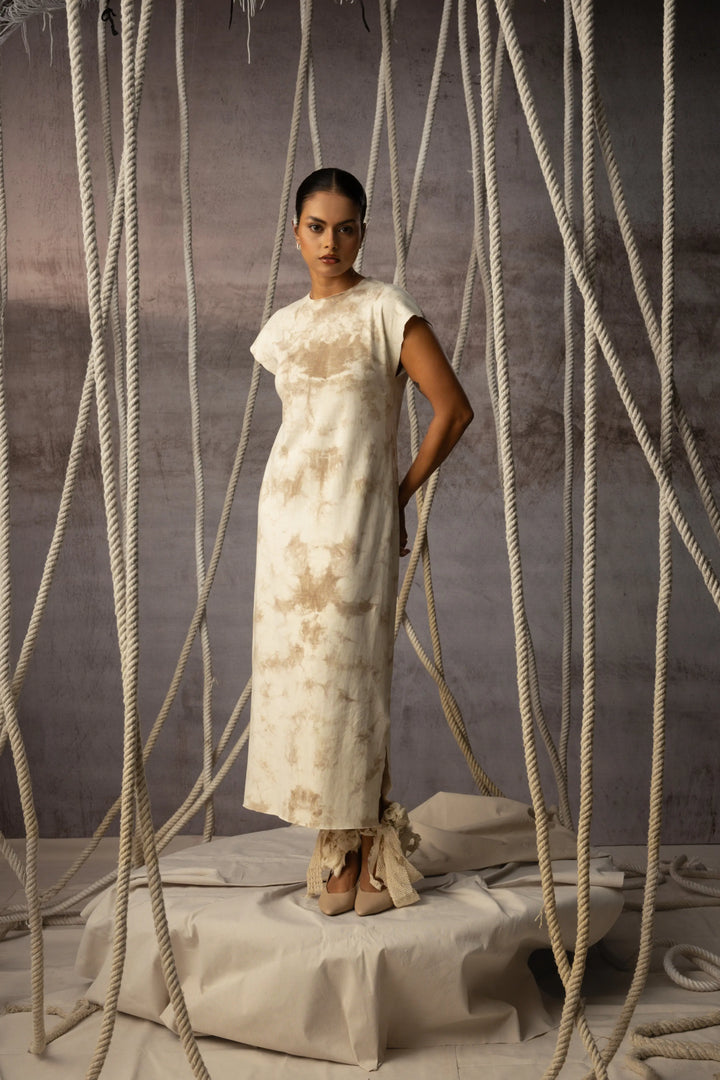 Ivory Hand-Dyed Knit Midi